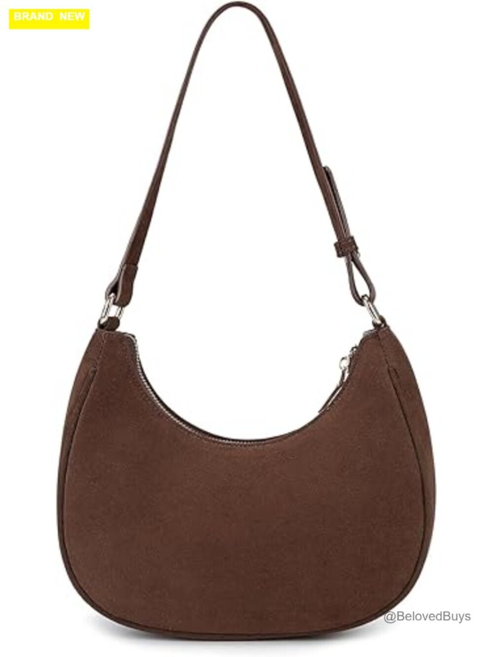 PU Leather Hobo Shoulder Bag with Zipper Closure - Cute Mini Tote Purse
